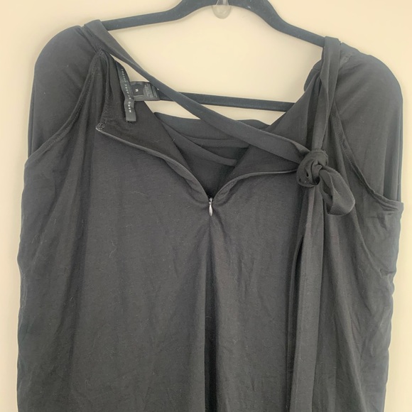 Marc Jacobs spun silk off the shoulder drapey little black dress - Picture 3 of 9